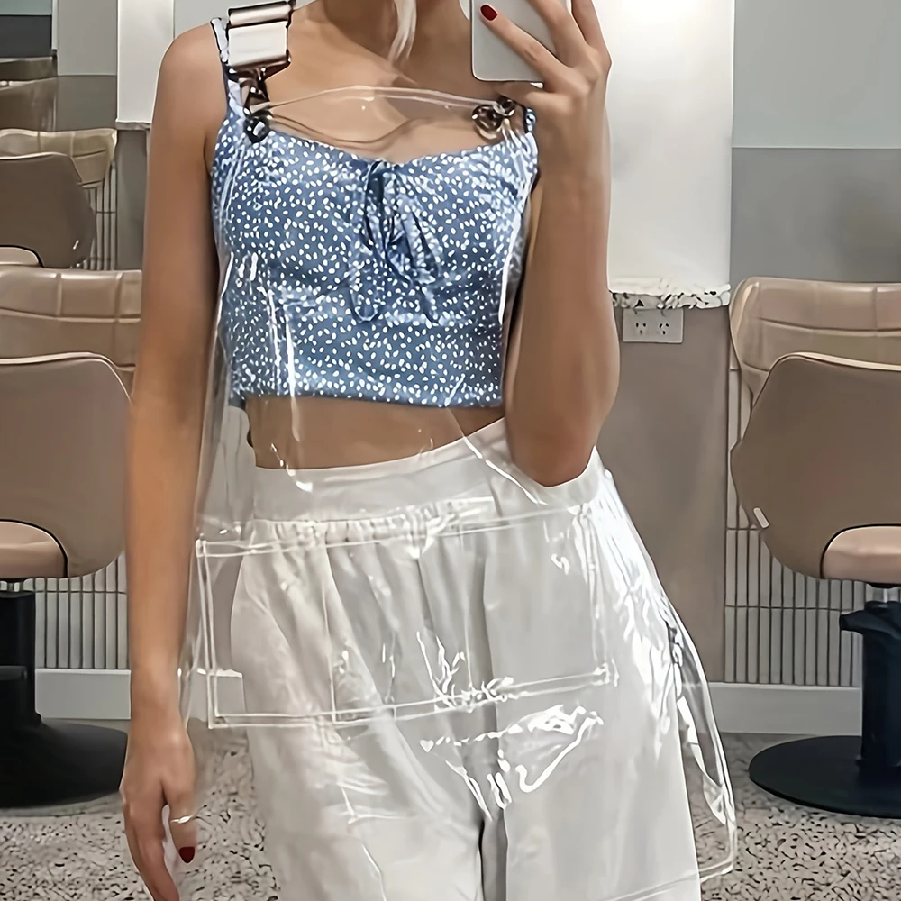 Transparent TPU Apron Waterproof Oil Proof Household Kitchen Cleaning Apron Salon and Shops Fashionable Adjustable Work Suit