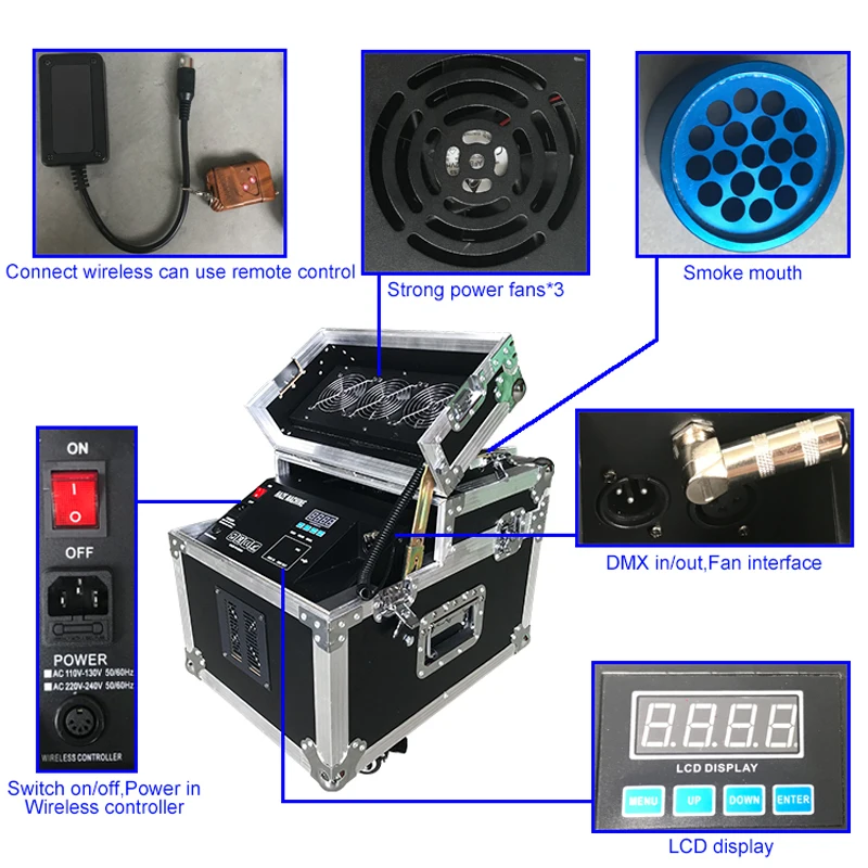 

Gold Seller Double Heads DMX Remote Wireless Control Hazer Smoke Machine Stage Effect Vertical Fog Machine No Warm Time DJ Smoke