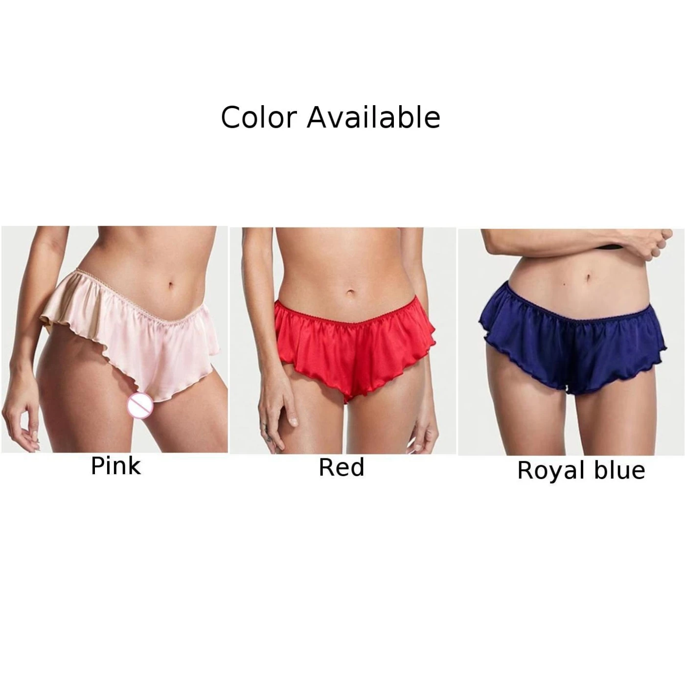 Men Satin Shorts Skirt Panties Sexy Underwear Loose Sissy Lingerie Triangle Brief Exposed Butt Underpants Ultra Thin Knickers