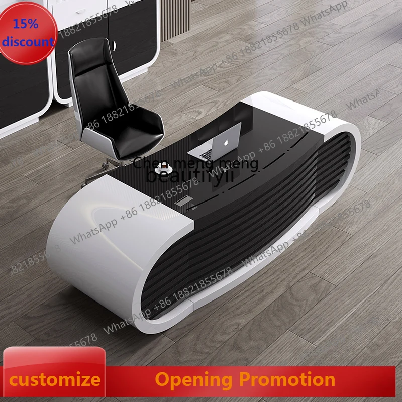 sscn8617 White paint creative president's desk simple modern desk fashion executive manager desk