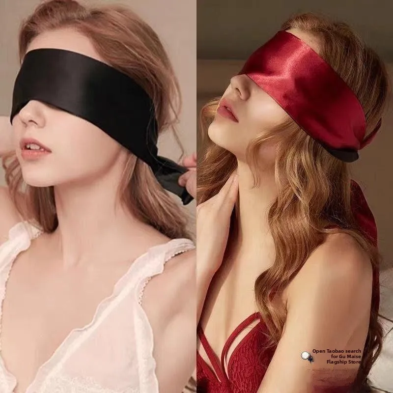 

Comfortable Silk Satin Eye Mask Light Blocking Japanese Style Cosplay Lolita Atmosphere Eye Shade Sleep Aid Home Use