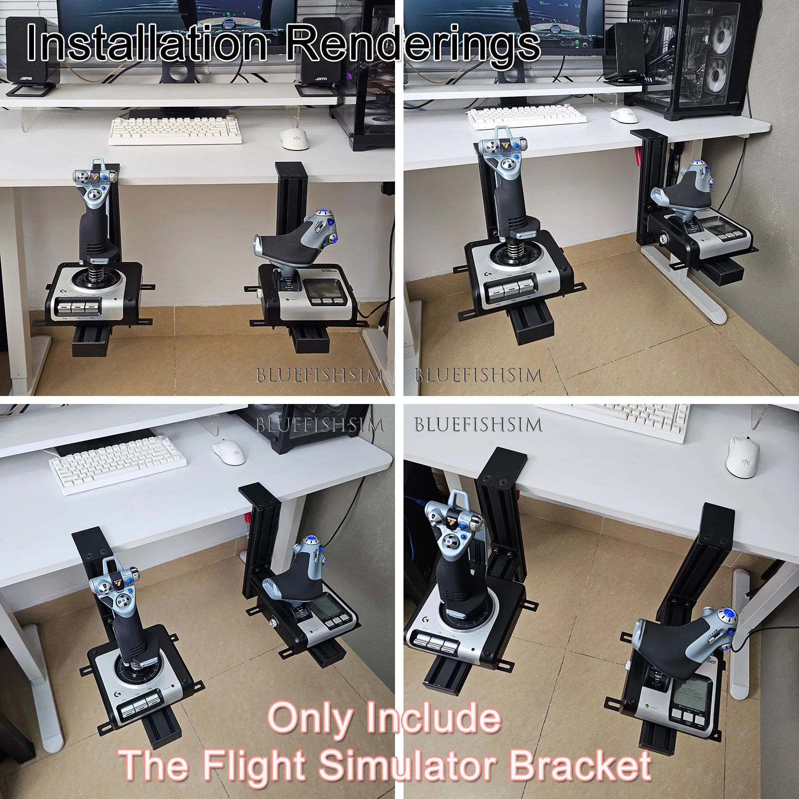 Flugsimulator Joystick THROTTLE STICK Desktop-Montagehalterung für Logitech X56 X55 X52 Thrustmaster T16000M TCA VKB WINWING – Detail 15