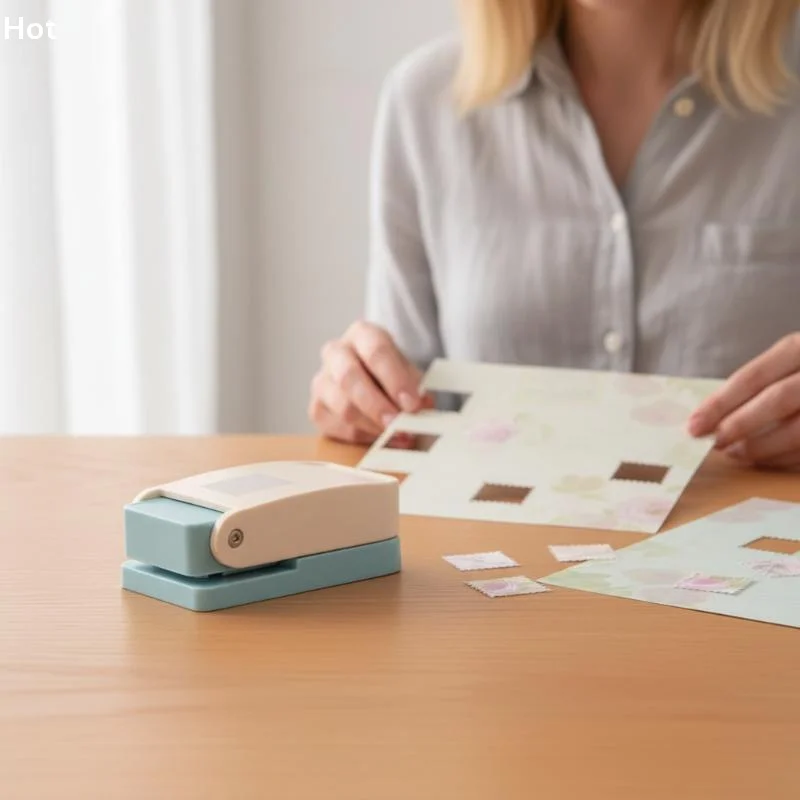 SUCHENPH New Stamp Shape Craft Punch Embossing Machine Round Hole Punch Toothed Puncher Embosser
