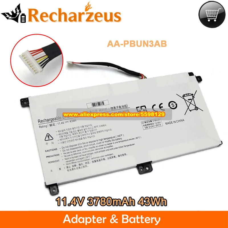 

Genuine 11.4V 3780mAh 43Wh Battery AA-PBUN3AB Charge For For Samsung NT501R NT500R5L 300E4M 300E5K 8500GM NT501R5L NT760XBE