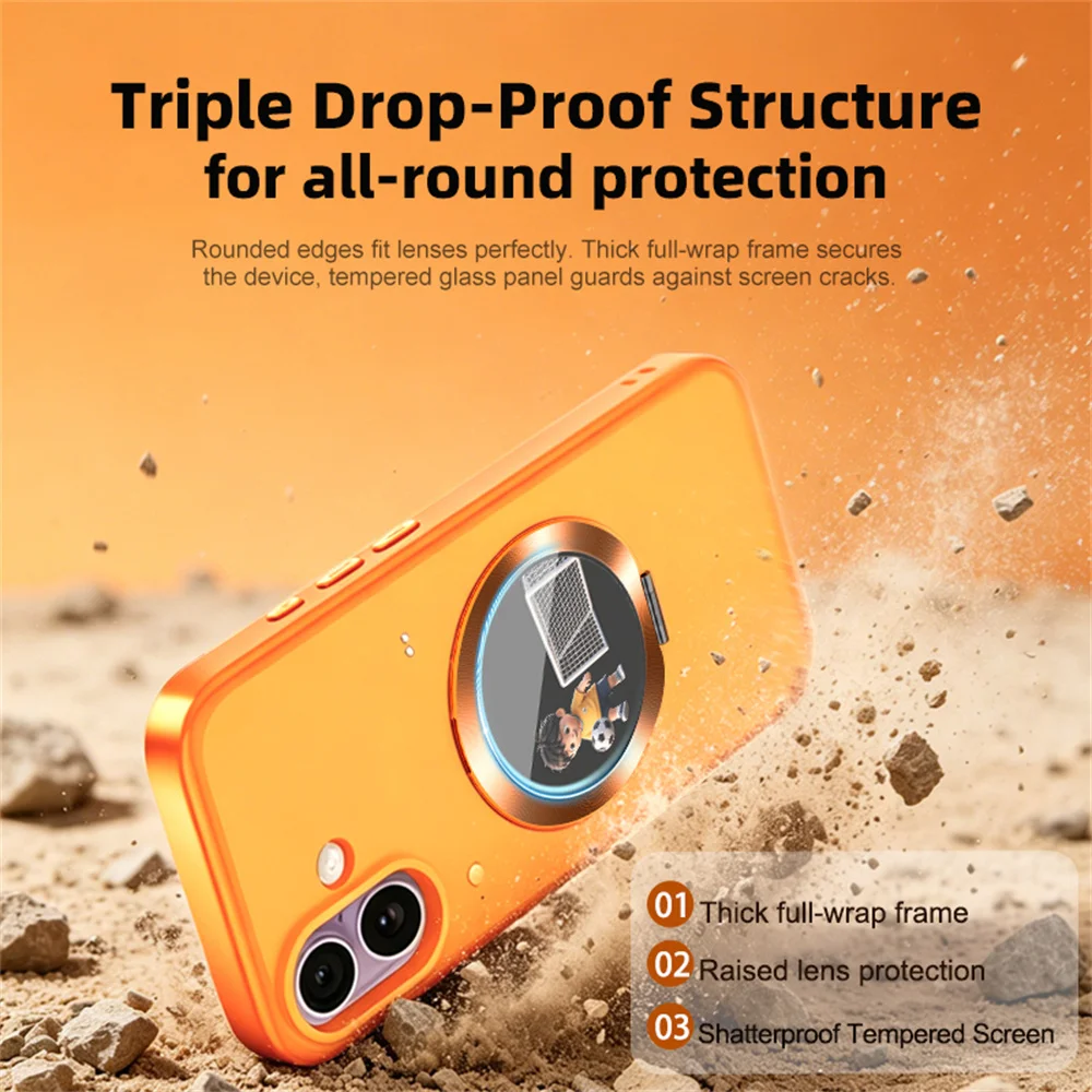 1.52 Inch Smart Phone Case DIY Screen with Touch Window for Apple Phone iPhone 17 Mobile Phone Window Case with Magnetic Holder