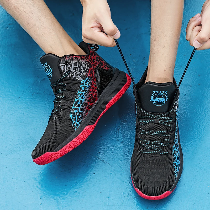 

Men's Large-sized Thick-soled Height-increasing Shock-absorbing Color-blocking High-quality Original Anti-slip Basketball Shoes
