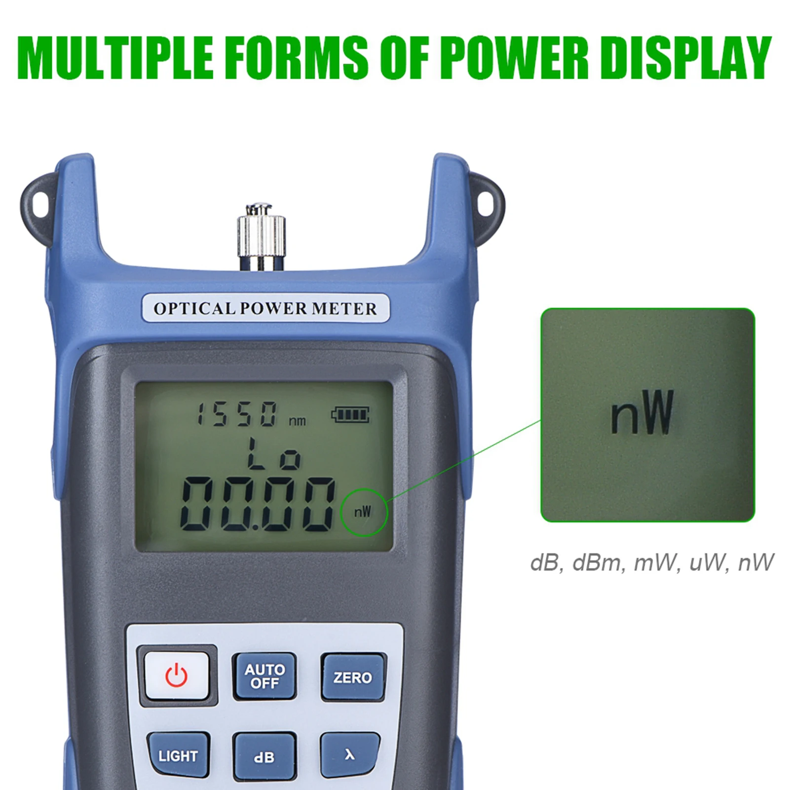 Highprecision Optical Power Meter 70dBm+6dBm Fiber Optical Power Meter with FC/SC Connector