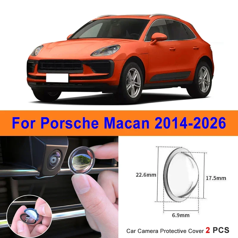

360 Reverse Image Car Camera Cover Anti-Scratch PC Lens Protector Stickers For Porsche Macan 2014-2026 2Pcs
