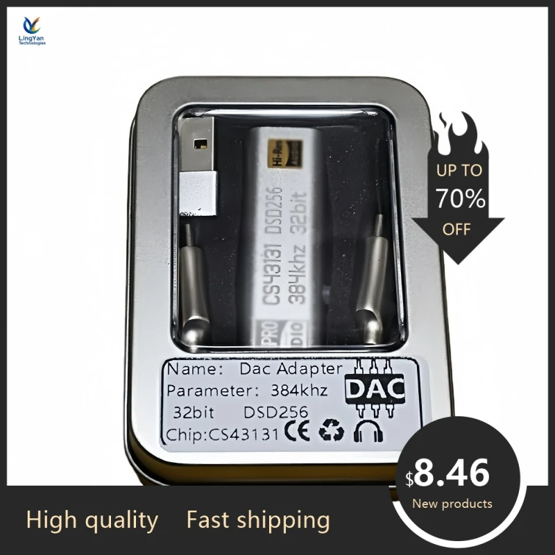 

Верхний адаптер ЦАП USB-C | Двойной аудиодекодер типа C | CS43131 + SA9312L | DSD256 и PCM 384 кГц/32 бит | Усилитель для наушников USB-C