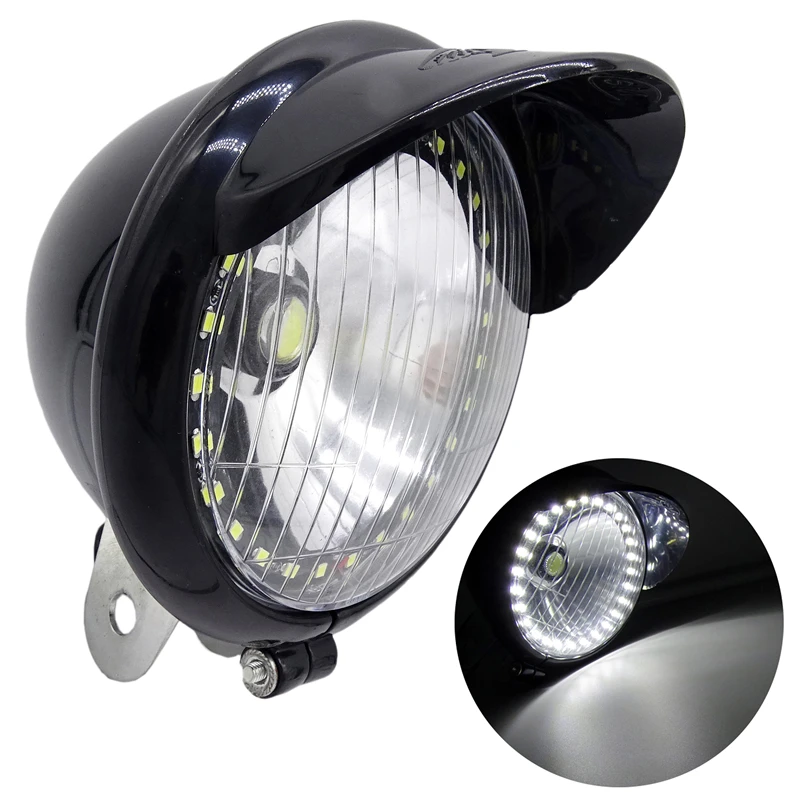 Motorcycle Head light Angel Eye Lamp Black LED Spot Fog Passing Driving Lamp Angel Eye Fit For Harley Honda Kawasaki
