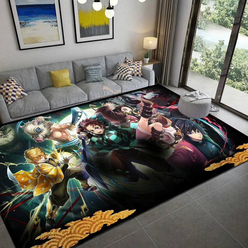 15 Sizes Anime Demon-Slayer Printed Carpet Fashion Mat Non -slip Carpet Rug Outdoor Carpet Door Mat Play Mat Baby Birthday Gift