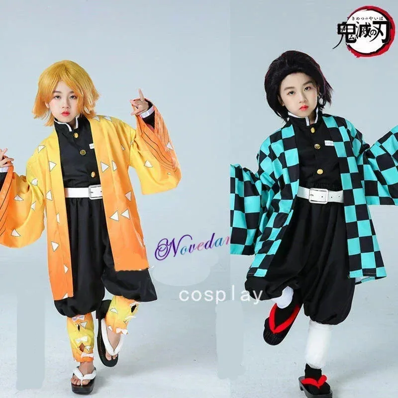 Crianças anime kimetsu no yaiba demon slayer cosplay traje kamado tanjirou nezuko zenitsu tomioka kimetsu não yaiba cosplay quimono