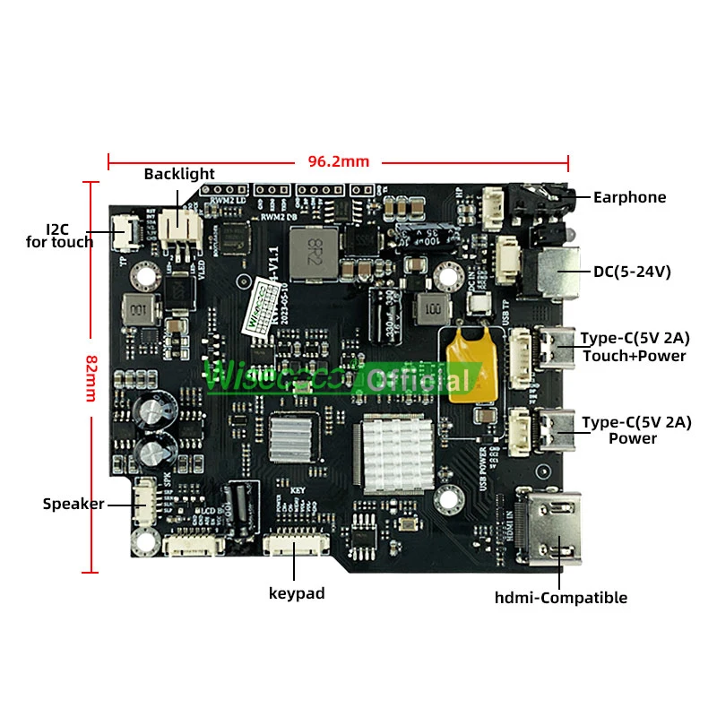 Imagem -03 - Wisecoco-visor de Luz Solar Ips 2400nits Alto Brilho Módulo Lcd Tft Touchscreen Automotivo Industrial ao ar Livre