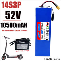 Batterie Li-ion Rechargeable 52V 14S3P 10500mAh 18650, 1000W, adaptée aux voitures d'équilibre, Scooters électriques, Tricycles