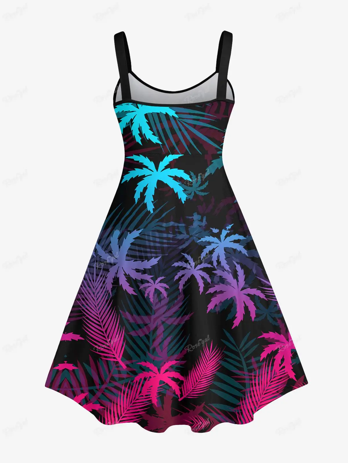 Outfit for Couples vestidos dress платье женское 2024 Ombre Coconut Tree Palm Leaf Print Plus Size Matching Hawaii Beach