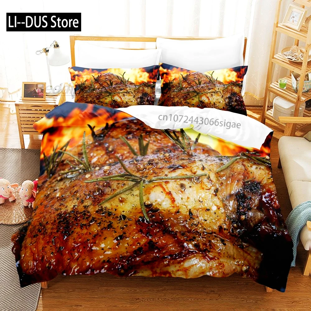 

Beefsteak Bedding Set Single Twin Full Queen King Size Bed Set Aldult Kid Bedroom Duvetcover Sets 3D Print Gourmet Steak