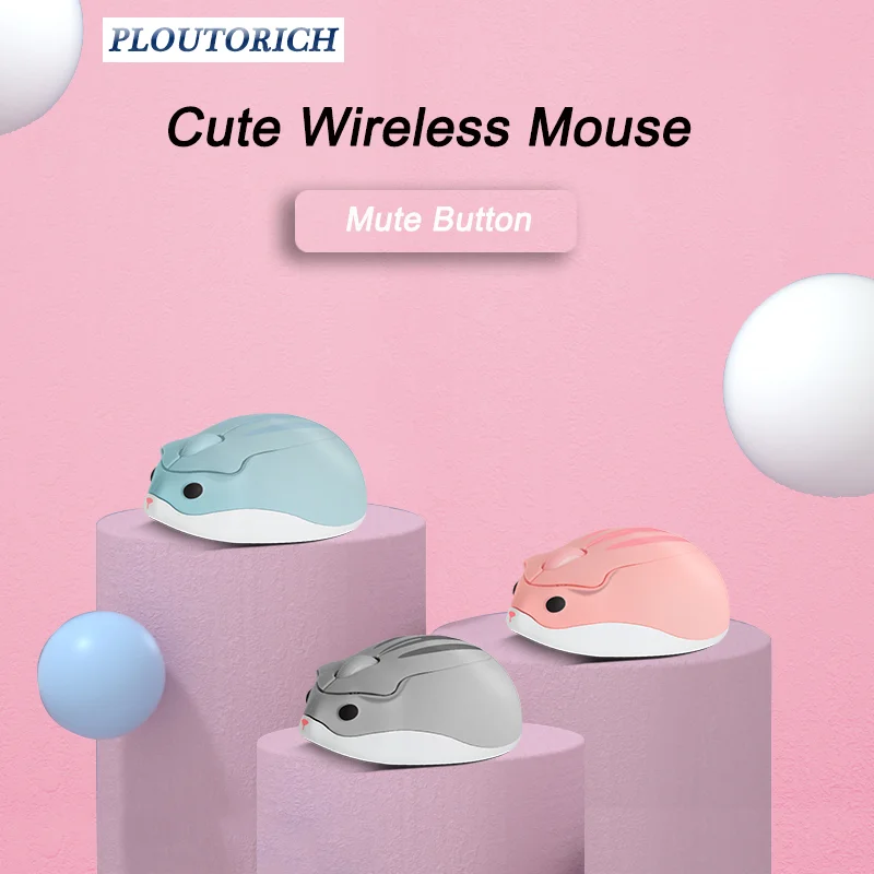 

Wireless 2.4G Mouse Cute Hamster Mice Light Weight Portable Mute Button Plug And Play Office Use Gaming Mause For Girl Kid Gift