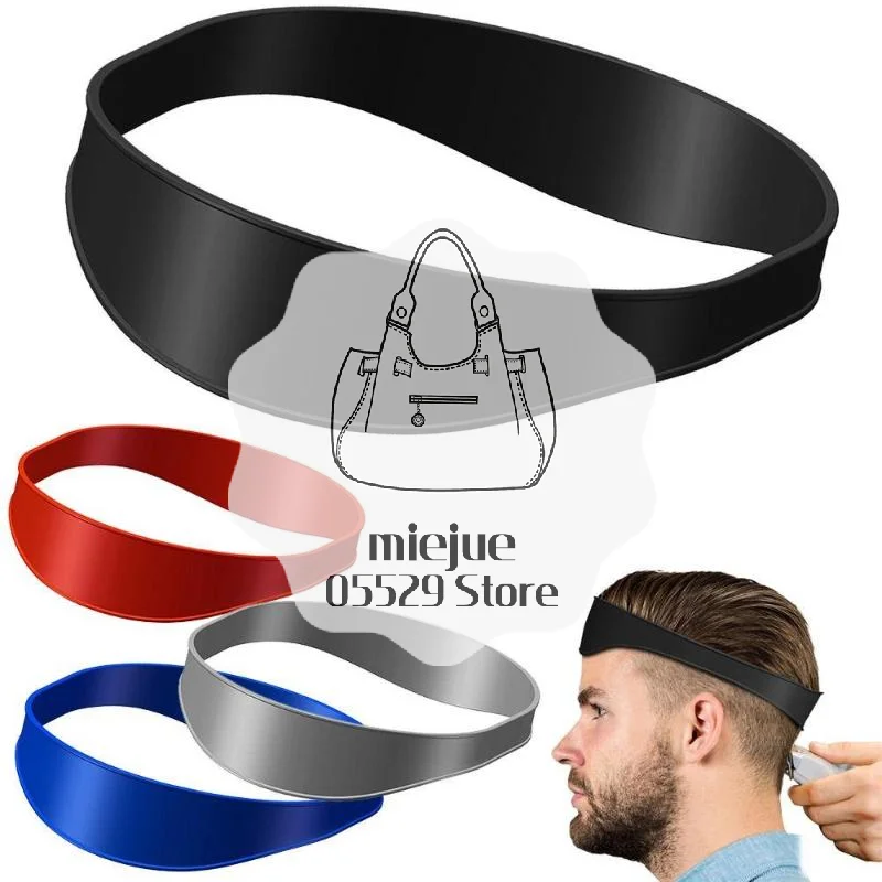 Silicone Hairline Cutting Guide Band Curved Edge Adjustable Fit For Home DIY Haircut Barbershop Use
