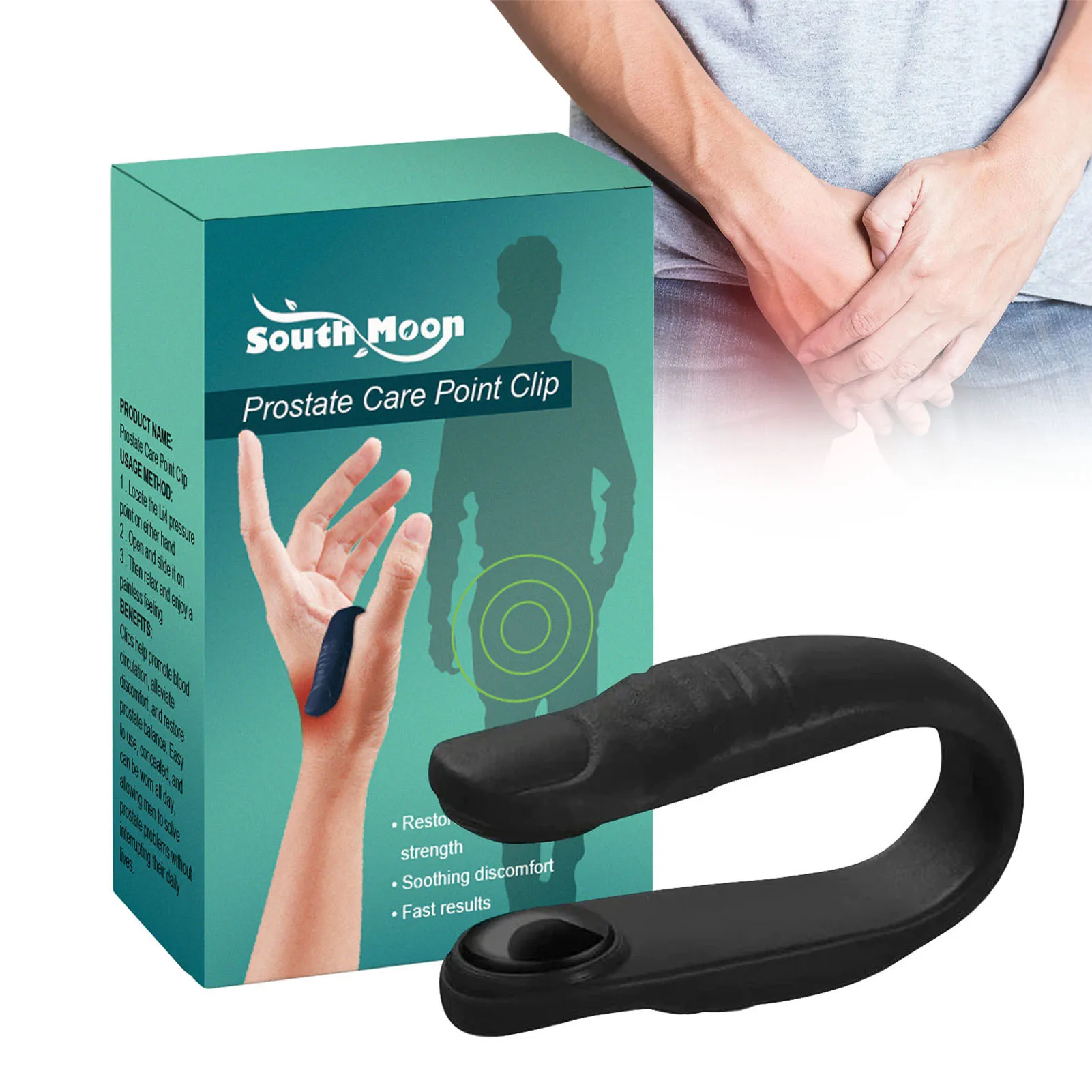 Prostate Care Massage Clip Acupressure Hand Pressure Point Clip for Promoting Overall Prostate Health