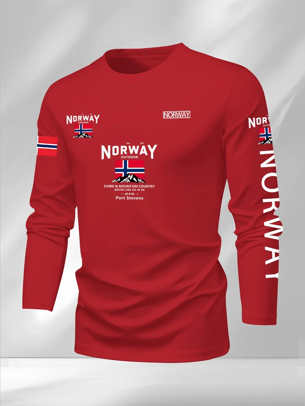 Norwegisches Muster 3D-Druck Sport Schnelltrocknend Atmungsaktiv Herren Langarm-T-Shirt Outdoor Freizeit Streetwear Eltern-Kind-Kleidung – Detail 5