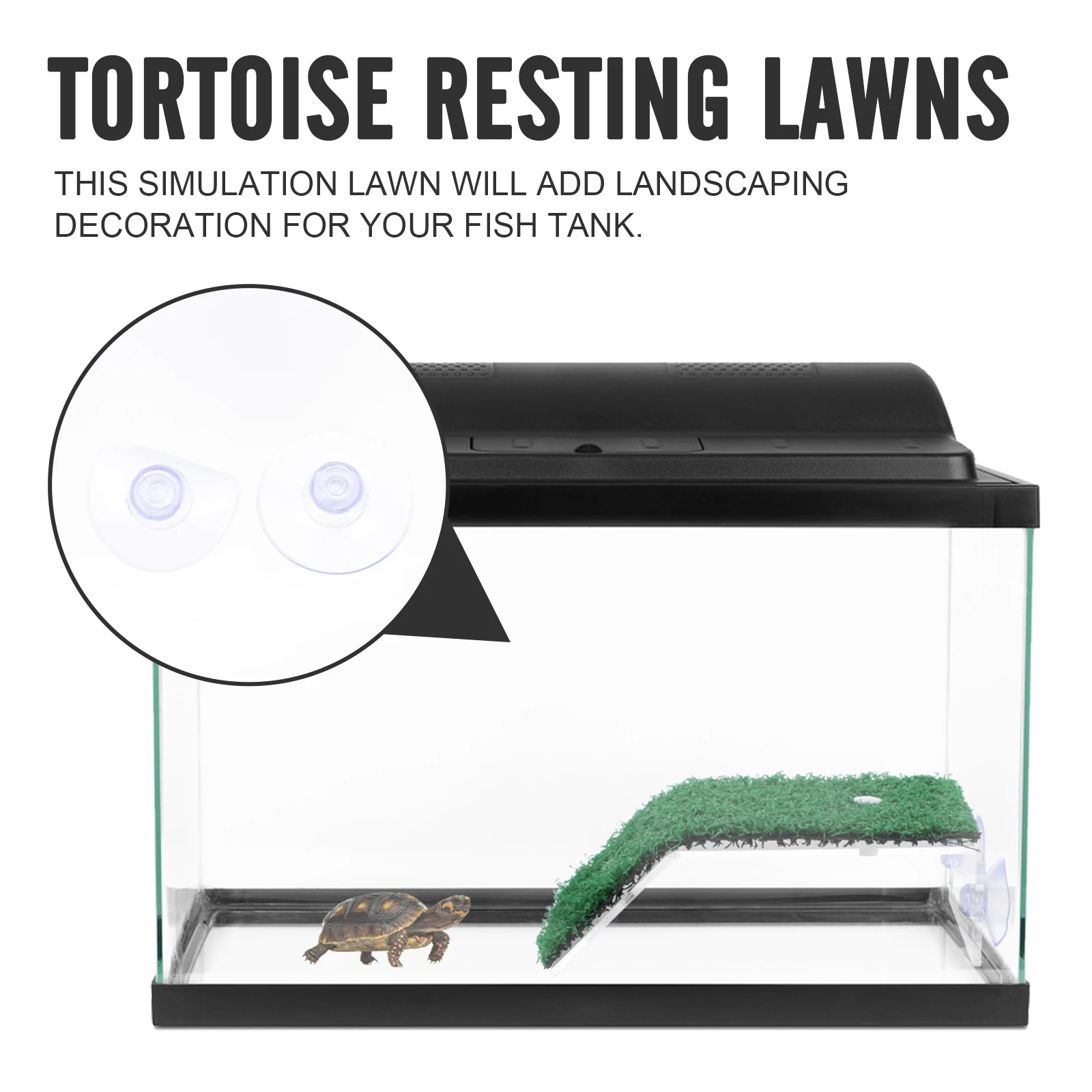 

2pcs Turtle Sunbathing Ladder Plastic Simulation Lawn Climbing Platform Tank Decorations Basking Terraces Reptile Habitat