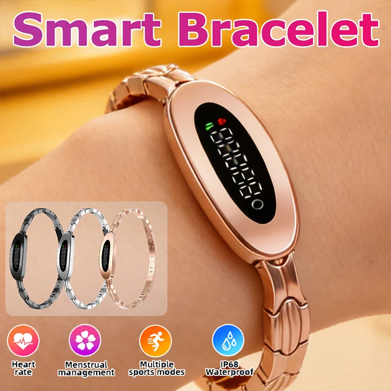 

LIGE Steel Women Smart Watch Bluetooth Smart Bracelet Sport Fitness Tracker Heart Rate Monitor IP68 Waterproof Ladies Smartwatch
