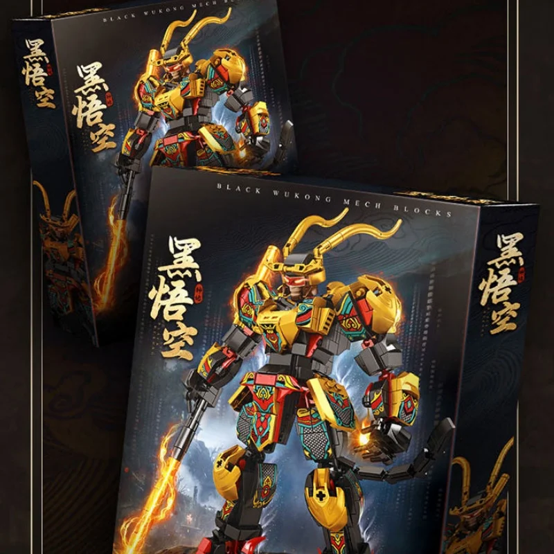 Hot Black Myth Sun Wukong Building Blocks Hand Do Qitian Great Sage Mecha 6 Assembling Toy 10-Year-Old Boy Black Wukong Toy Gift