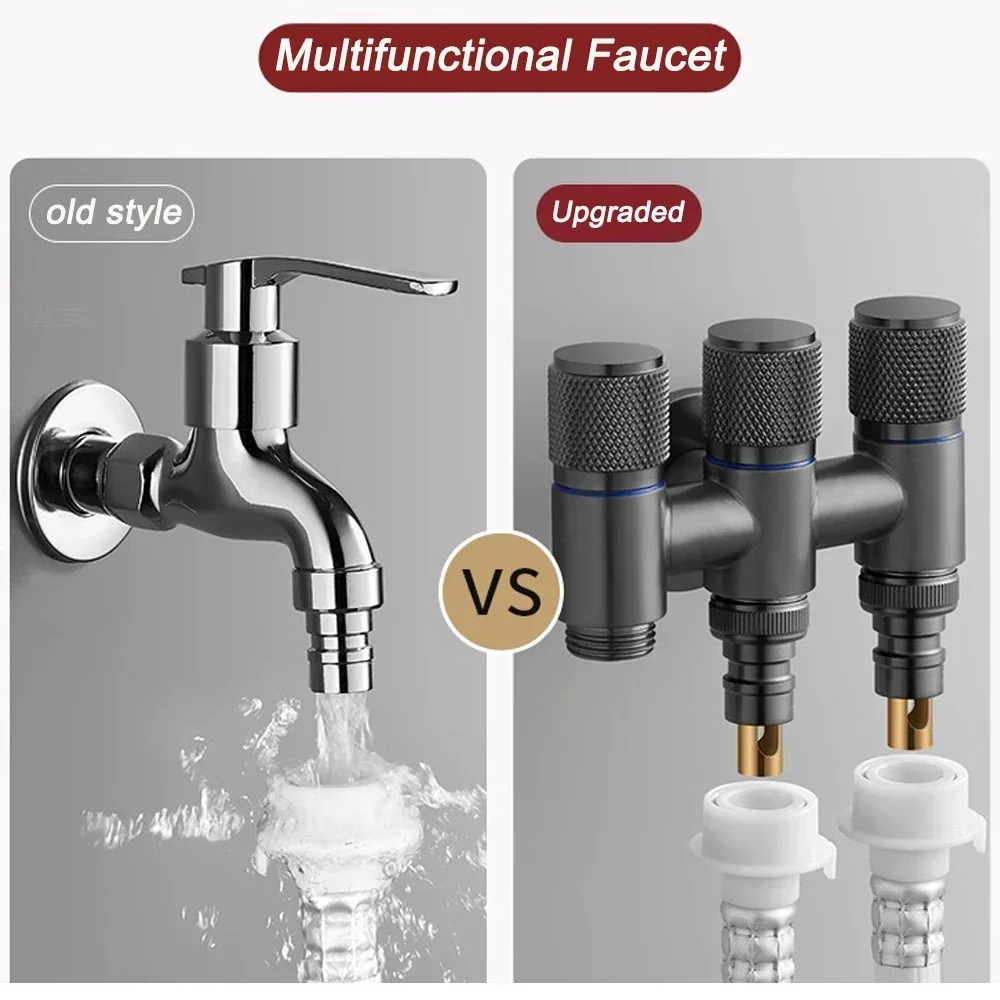 1 قطعة صمام زاوية رفيق المرحاض ، صمام ركن المرحاض واحد في اثنين ، صنبور مزدوج مفتوح ، عجلة عقارب مضادة للانزلاق ، مرحاض