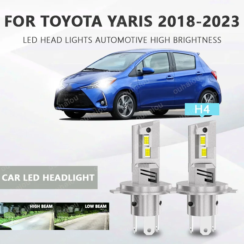 

2Pcs H4 LED Headlight LED Lights Head Lamp for Car LED Headlight Bulb with heat sink For TOYOTA Yaris 2018-2023
