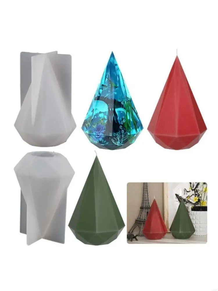 195C Pyramid Diamond Shaped Silicone Molds Epoxy Resin Mold DIY Home Decoration Molds Table Ornament Making Tool Non-stick