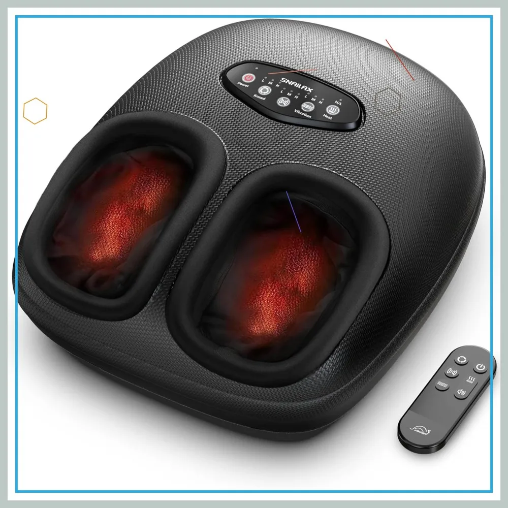 

Foot Massager with Heat, Shiatsu Compression Vibration for Neuropathy Plantar Fasciitis, Fits Size 13, Remote Control