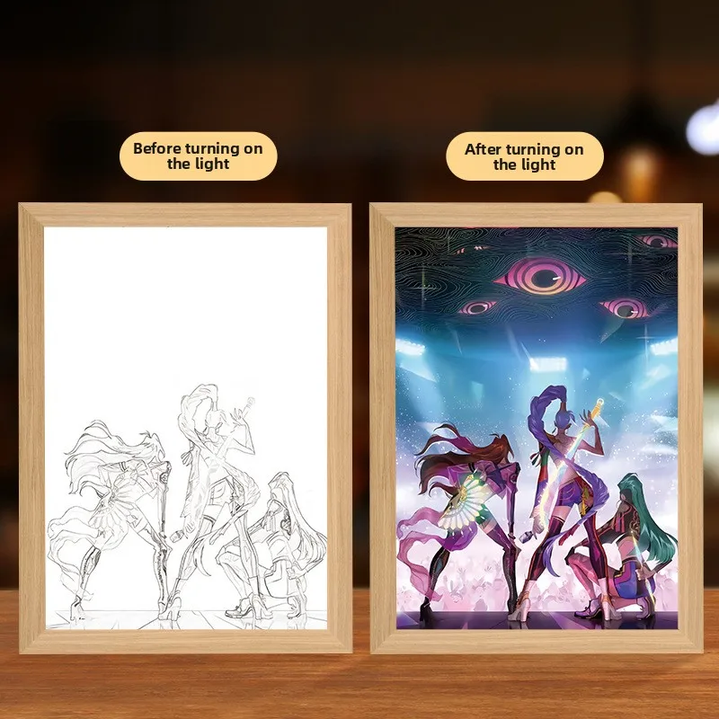 22 سنتيمتر/8.66in ثلاثية الأبعاد ضوء اللوحة Kpop ويتشر شقيقة الإبداع مصباح Led الإبداع ليلة أنيمي الأجهزة الطرفية تحصيل الحرف #2