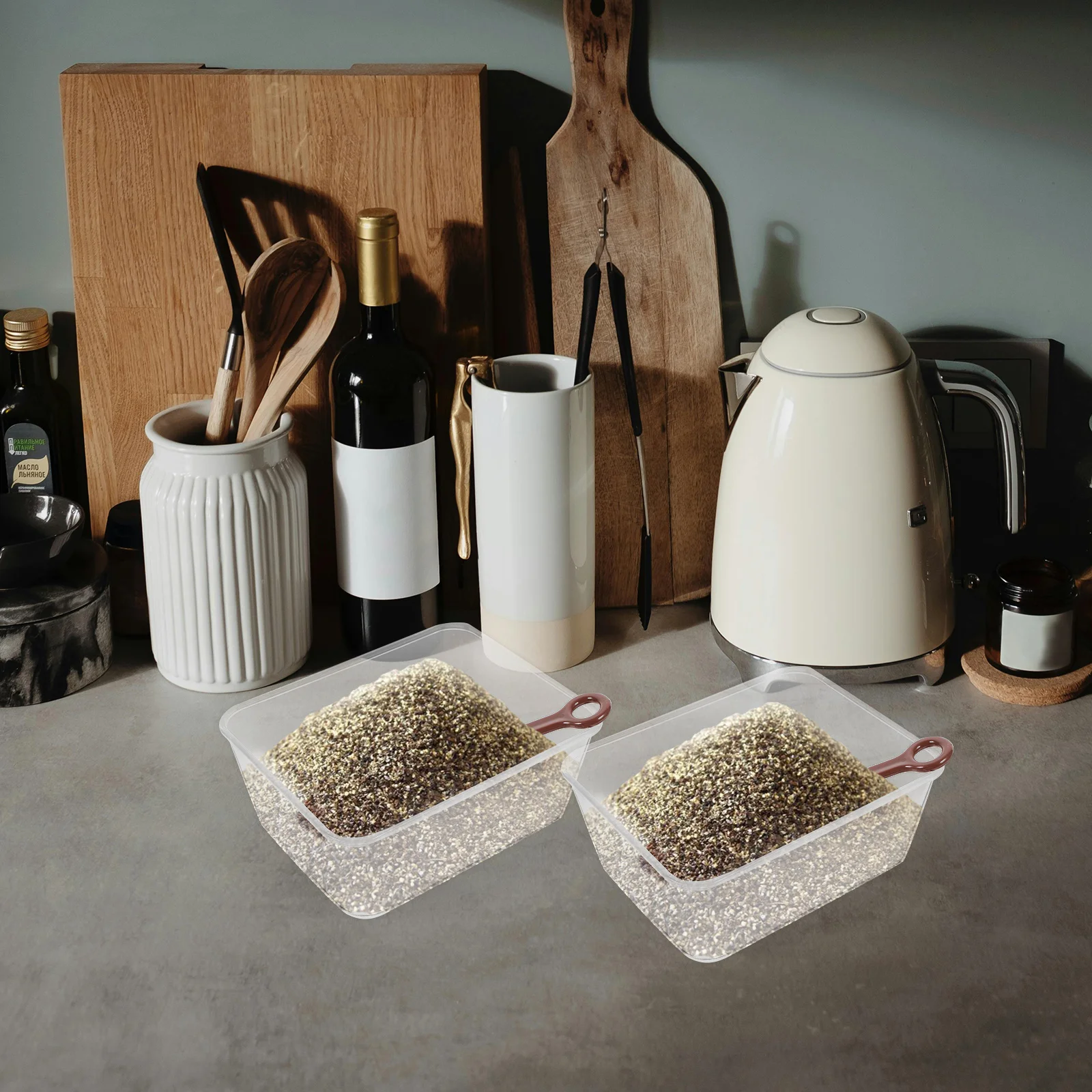 

Seasoning Box Set Condiments Containers Pub Beverage Service Storage Tray Food with Lids Pot Compartment Combination Organizer