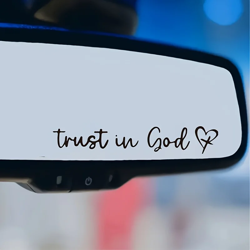 

2PCS Faith - Based 'Trust in God' Sticker – Perfect for Car Rearview Mirrors, Laptops, Water Bottles, Notebooks for Spiritual