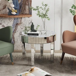 Crushed Crystal runden Couch tisch Glitz Sparkle Diamond Sofa Seiten akzent Tisch Nachttisch