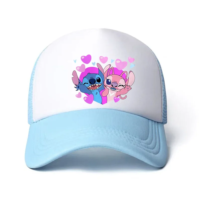 Kids Teenagers Stitch Print Hat Boys Girls 6-15Y Versatile Sunshade Hat 58CM Fashion Baseball Hat Charming Anime Cute Casual Hat