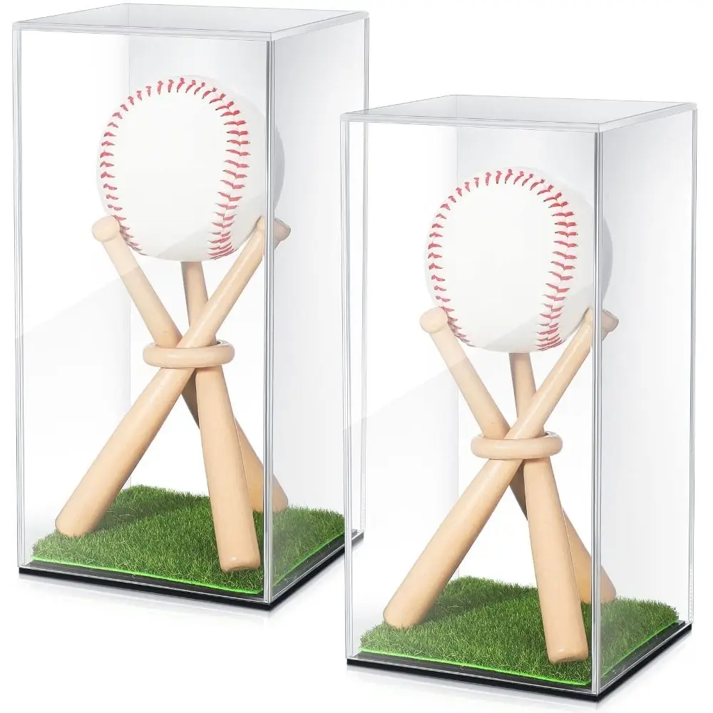 Acrylic Baseball Storage Boxes Dustproof Square Cube Baseball Display Stand UV Protection Transparent Baseball Holder Case