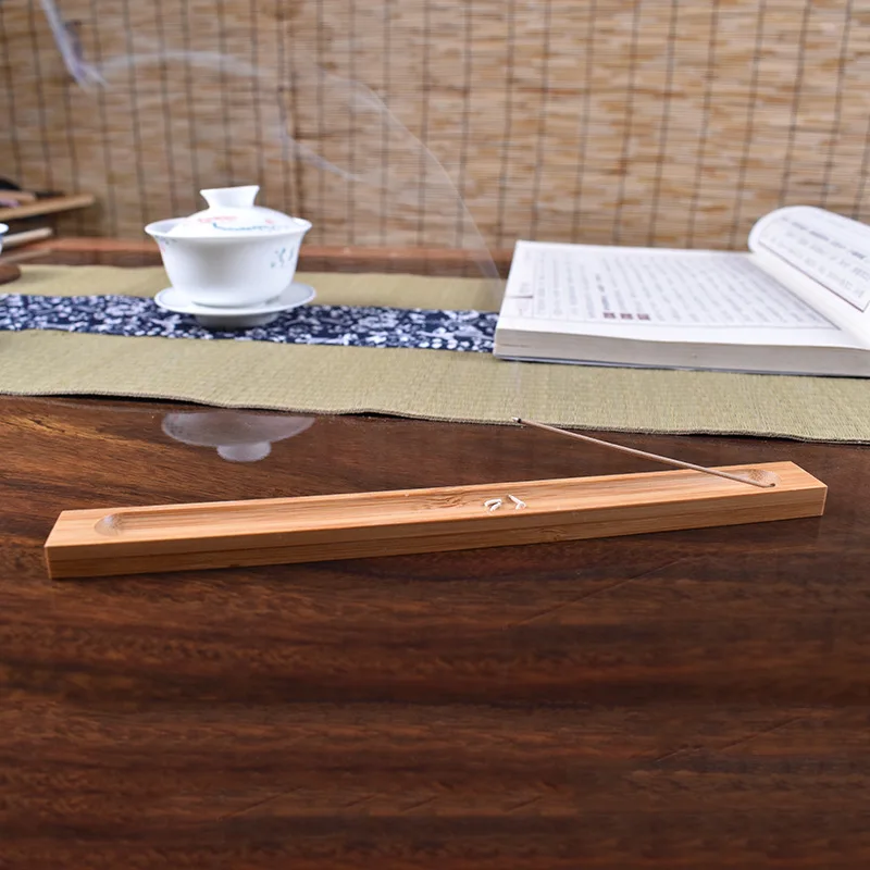 

Bamboo Bamboo Board Incense Holder Eco-friendly Natural Incense Stick Holder Anti-Ash Flying Japanese Style Incense Ash Catcher