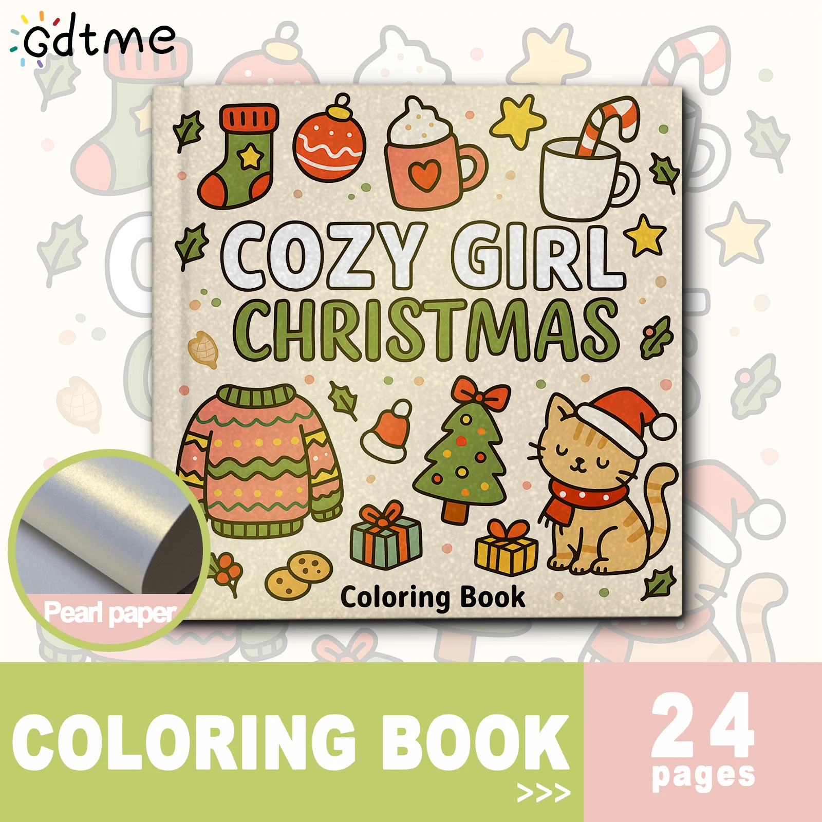 Cozy Girl Christmas Coloring Book for Adults Cute Cozy Daily Activities Drawing Book Perfect Gift for Party and Birthday