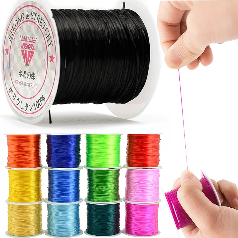 10M Thickness 1mm Strong Elastic Crystal Beading Cord for Bracelets DIY Stretchy Thread String Necklace Jewelry Components Cords