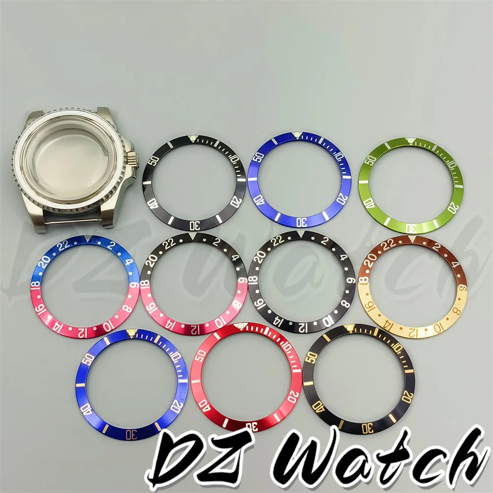 38mm Vintage Aluminum Watch Bezel Black Blue Red Brown Slope Insert fit For 40mm Case Retro Men\'s Watch Replacement Watch Parts