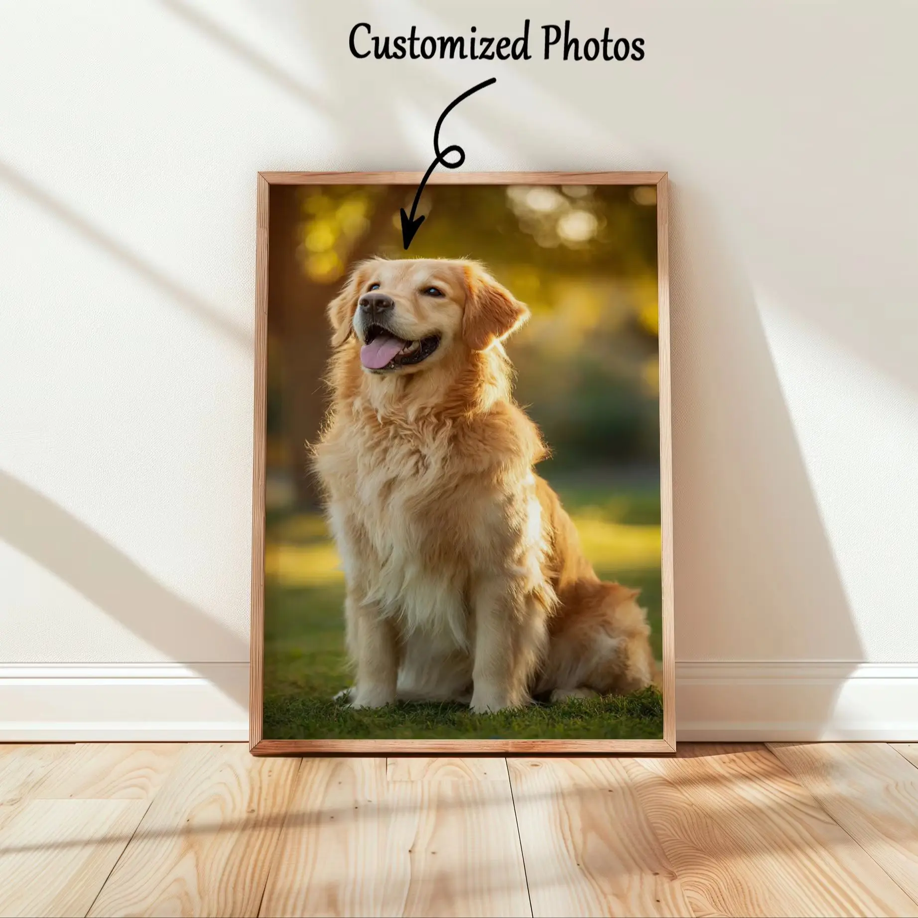 1PC Custom Photo Canvas Print, Personalized Unframed Wall Art for Pet Lovers, Poster for Entryway Decor & Pet Memorial Gift