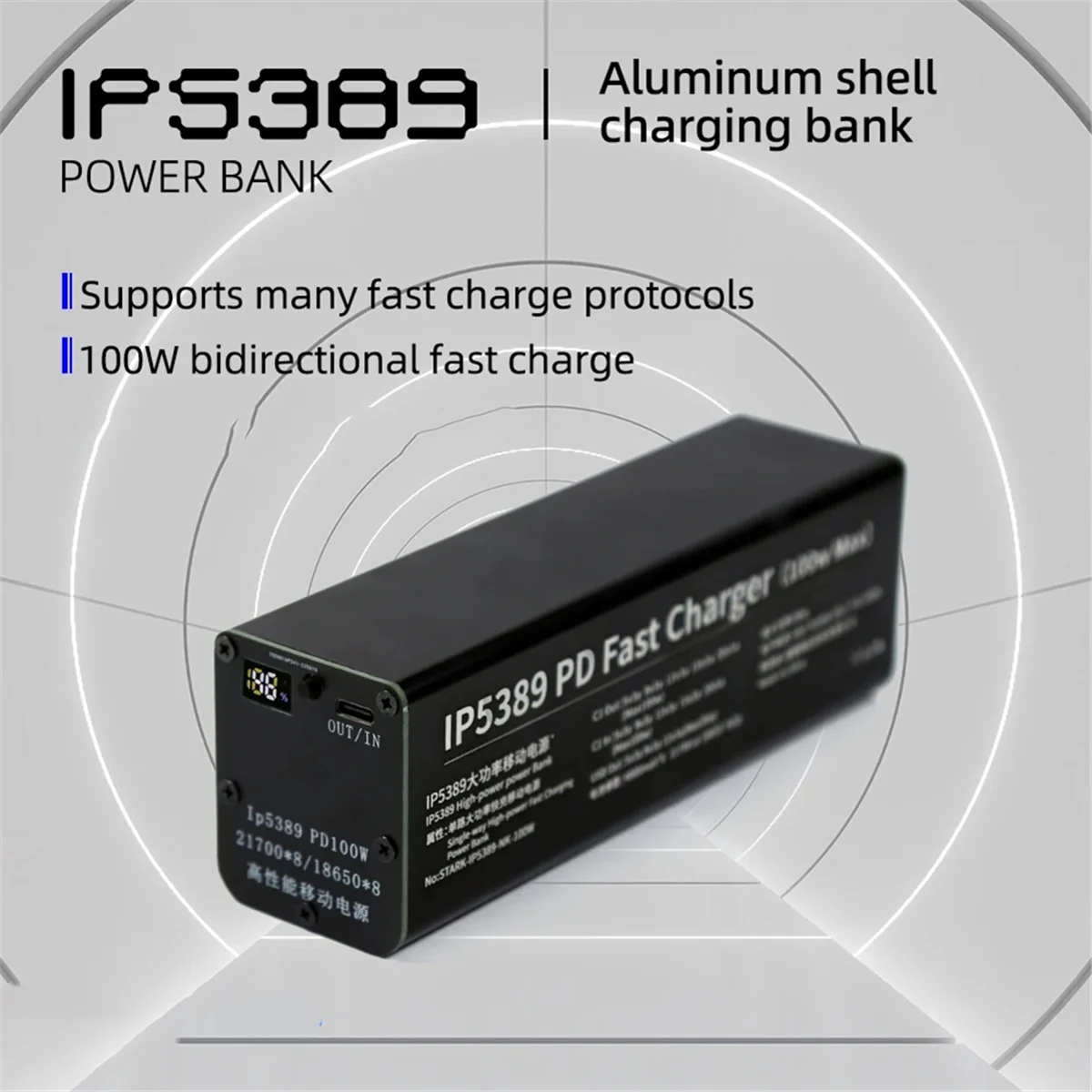 Obudowa Power Banku DIY A003 PD100W Aluminiowa Skorupa 21700 Bez Baterii Bez Spawania Ładowanie Telefon Laptop Dwukierunkowe Szybkie Ładowanie