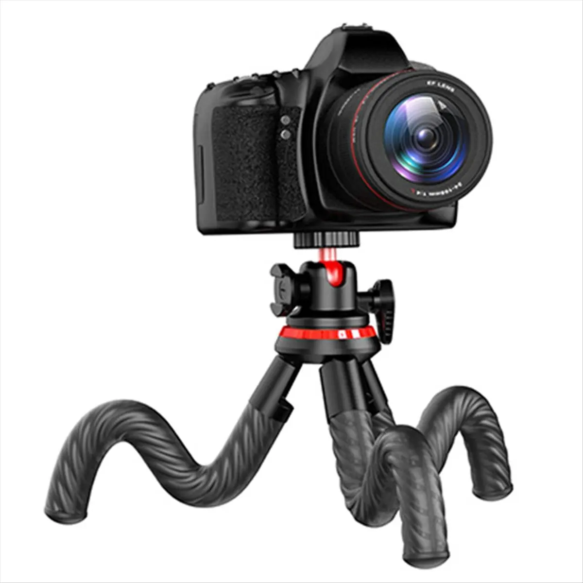 B21B Flexible Tripod for Phone Camera DSLR 2in1 Design Tripod with Phone Holder Side Cold Shoe 1/4inch