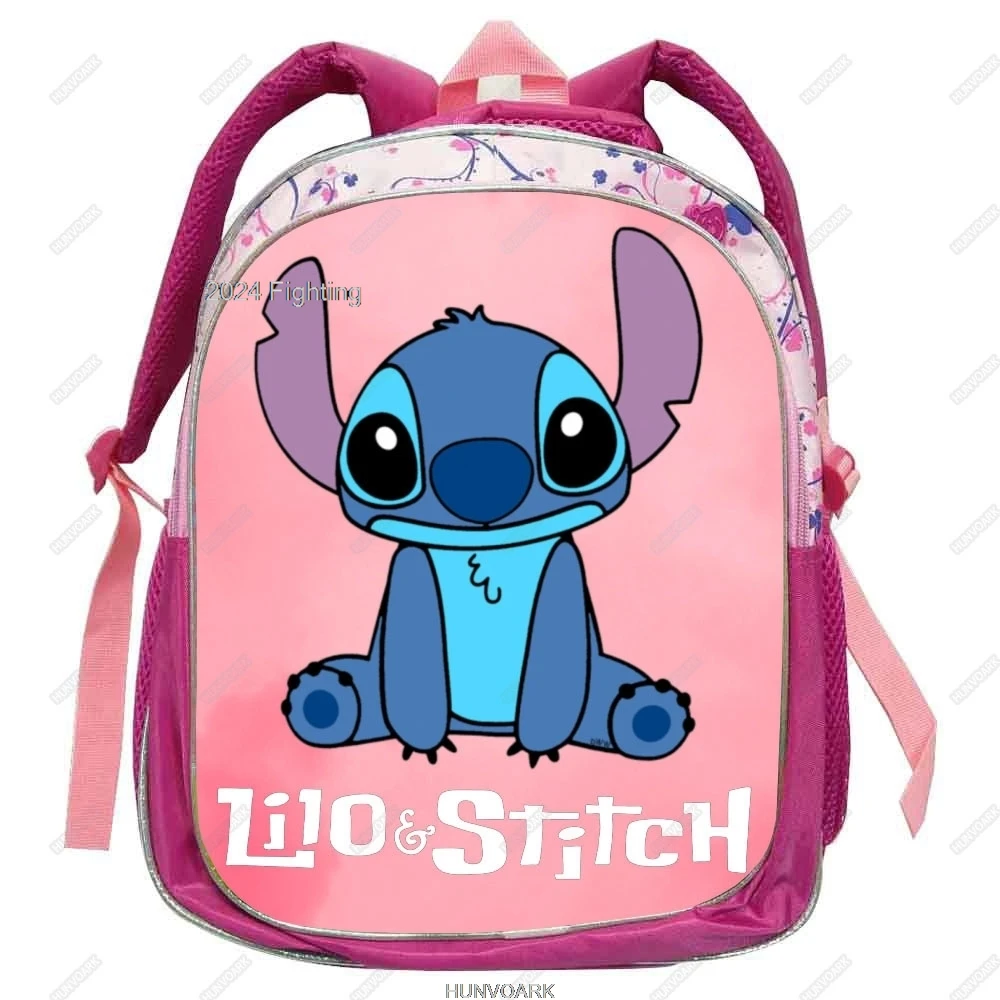 Lilo & Stitch plecak Cartoon dzieci studenci torby szkolne Kawaii Stitch chłopcy dziewczęta Cartoon 12 cali przedszkole Mochila Infantil