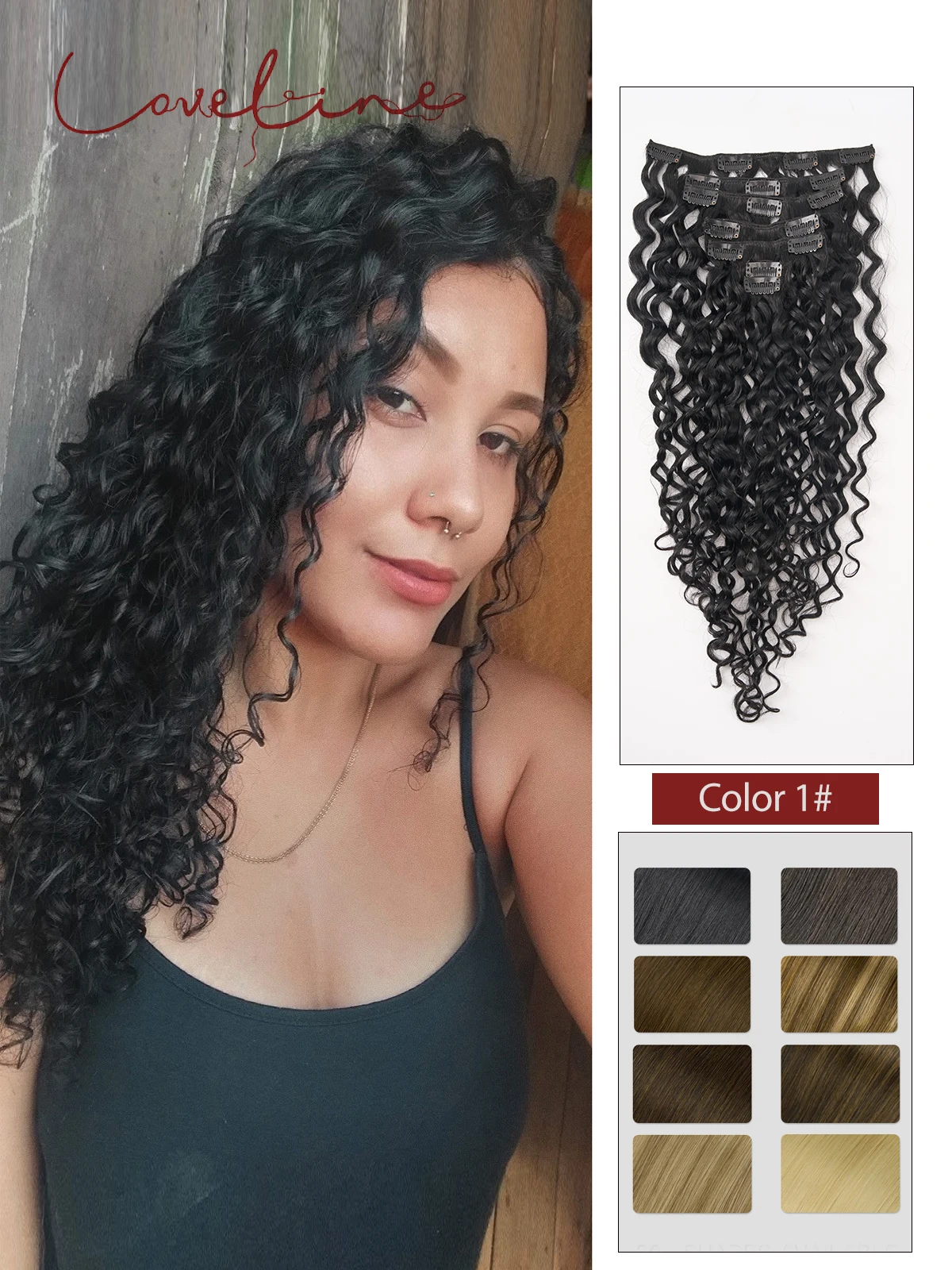 

3B Water Curly Clip In Наращивание волос Человеческие волосы Jet Black # 1 натуральные волнистые локоны, 7 шт., 85-120 г, класс 12А, заколка для волос Virgin Remy