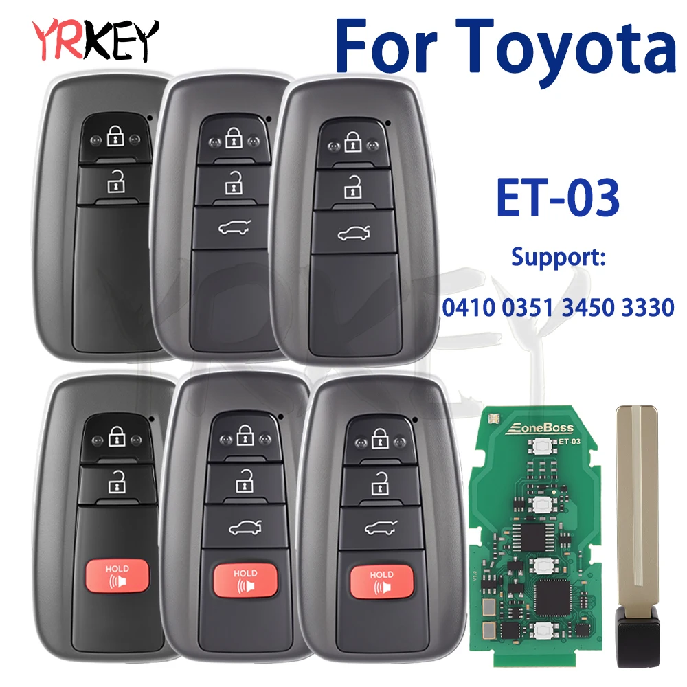 Smart Car Key EoneBoss ET-03 Remote Key 4D 8A Chip Fit Board 0410 0351 3450 3330 For Toyota Camry CHR Izoa RAV4 Avalon Corolla