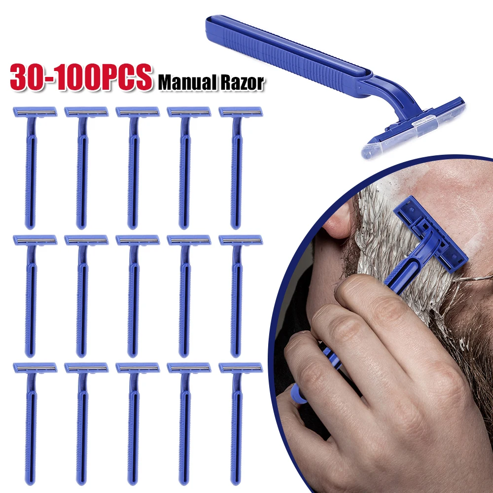 

2 Layers Blade Manual Razor Disposable Whiskers Shaving Facial Body Hair Removal Hotel Appliances