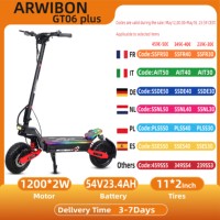 ARWIBON GT06 PLUS Adult Electric Scooter 1200W*2 Motor 52V23.4AH Battery  E-Scooter 11 Inch Tire Off-Road Escooter