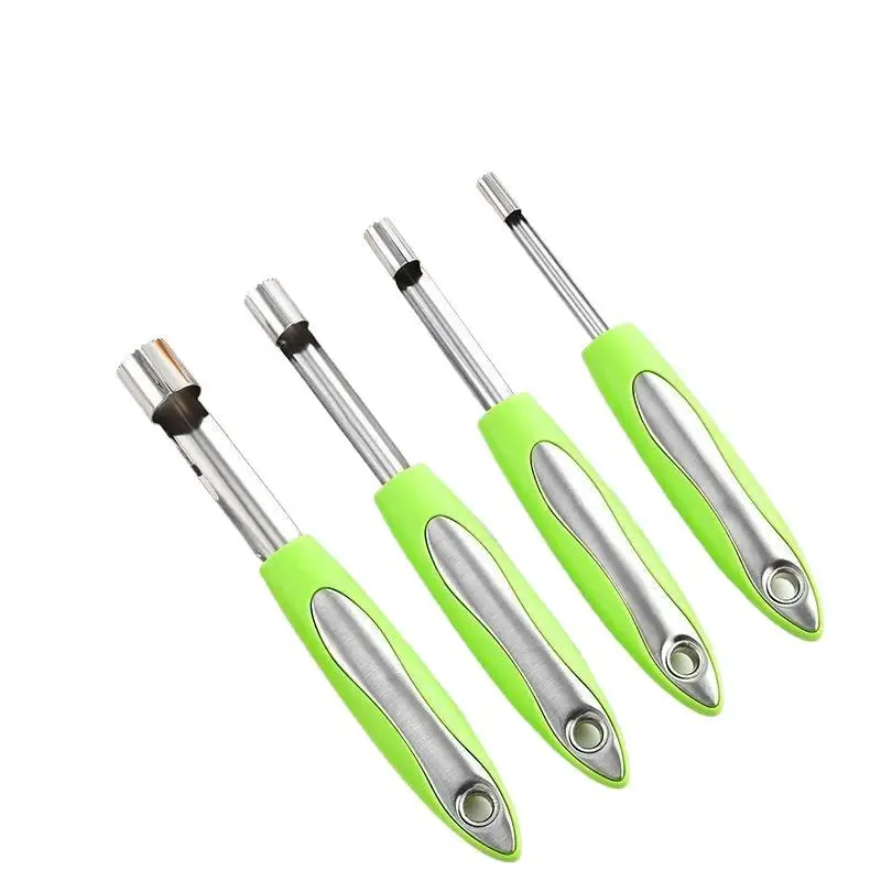 【MA】Fruit Corer Set Stainless Steel Head Nonslip Handle For Pitting Apples Pears Cherries